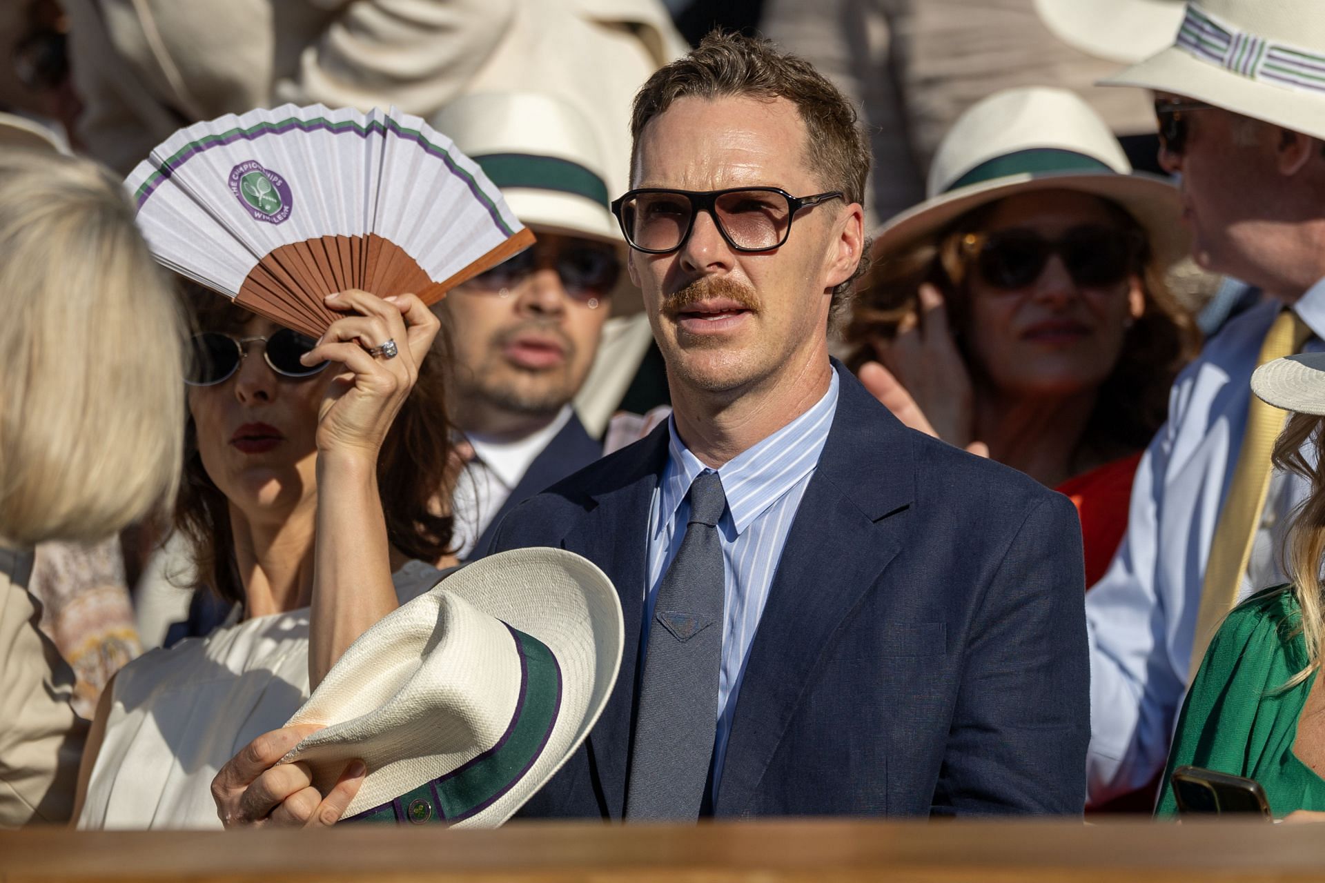 Benedict Cumberbatch in the Wimbledon Lawn Tennis Championships (Photo by Tim Clayton/Getty Images)